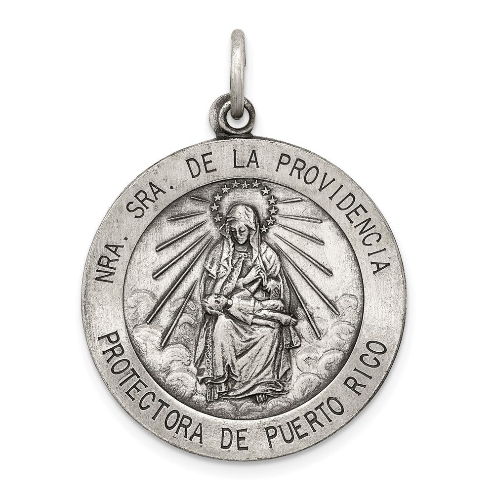 Sterling Silver Antiqued De La Providencia Medal