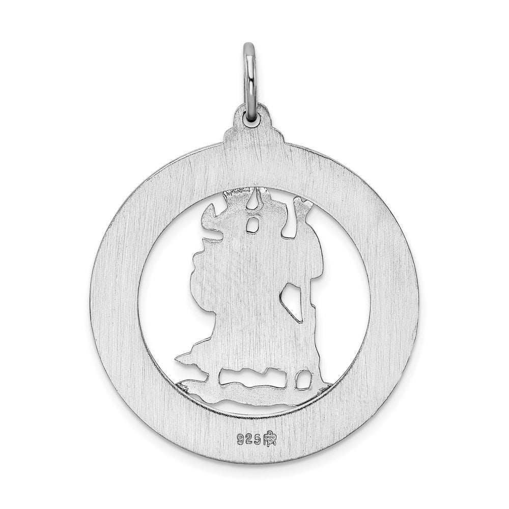Sterling Silver Rhodium-plated Saint Christopher Medal