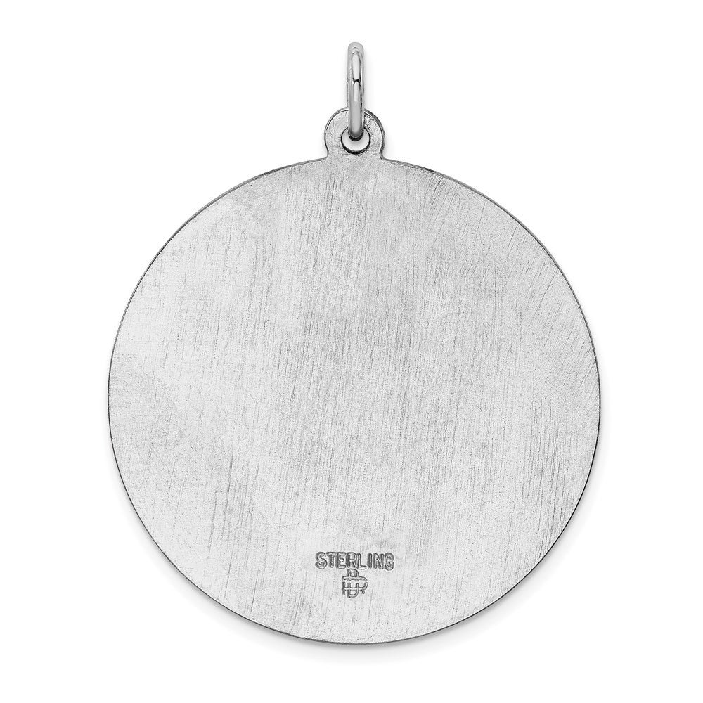 Sterling Silver Rhodium-plated Saint Christopher Medal