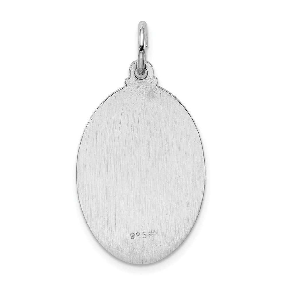 Sterling Silver Rhodium-plated Saint Christopher Medal