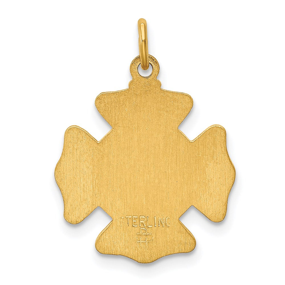 24k Gold-plated Sterling Silver Saint Florian Fireman's Badge Medal