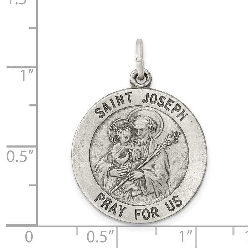 Sterling Silver Antiqued Saint Joseph Medal
