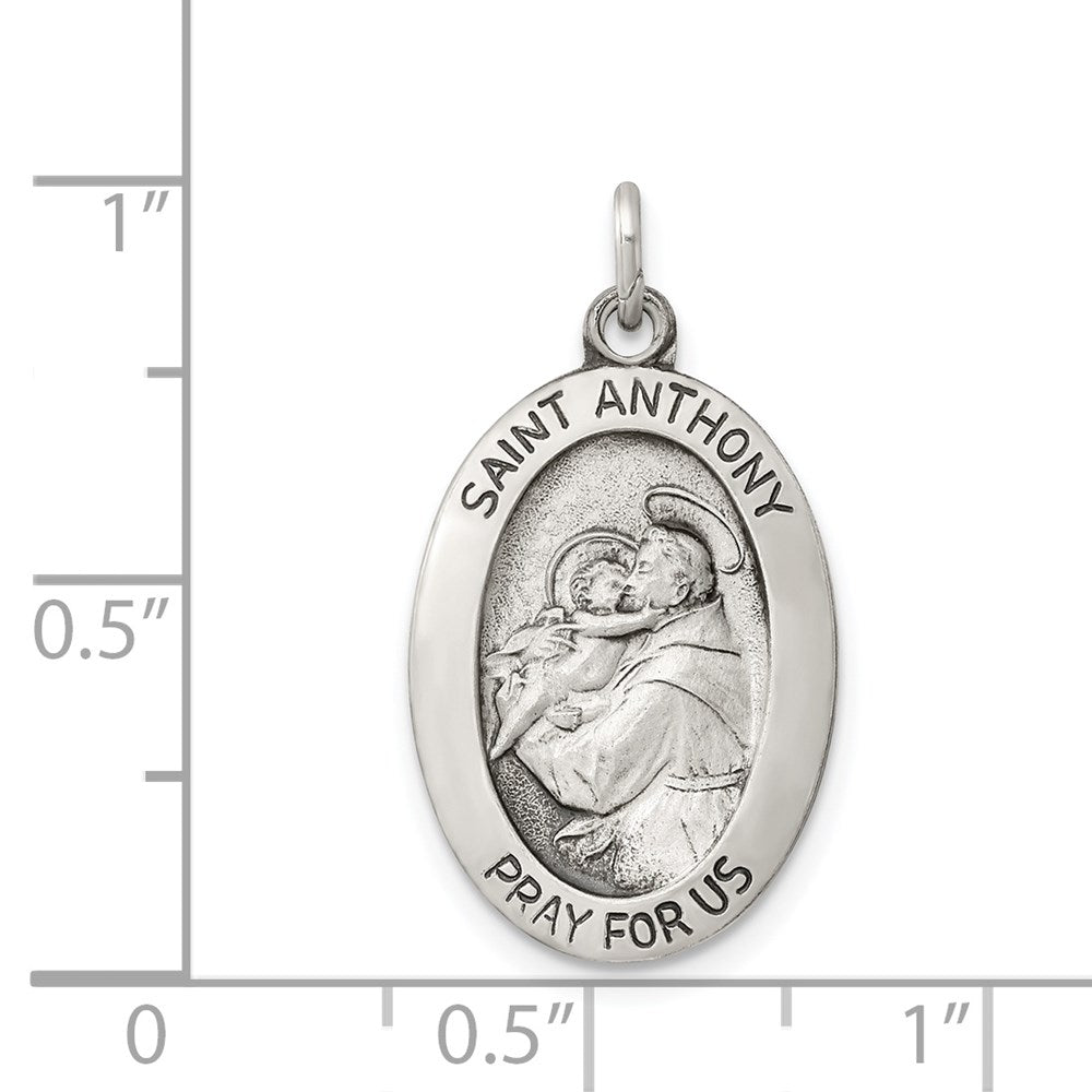 Sterling Silver Antiqued Saint Anthony Medal