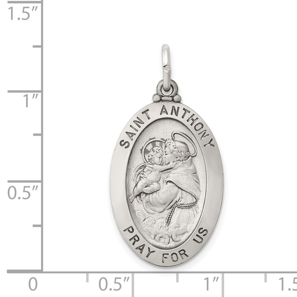 Sterling Silver Antiqued Saint Anthony Medal