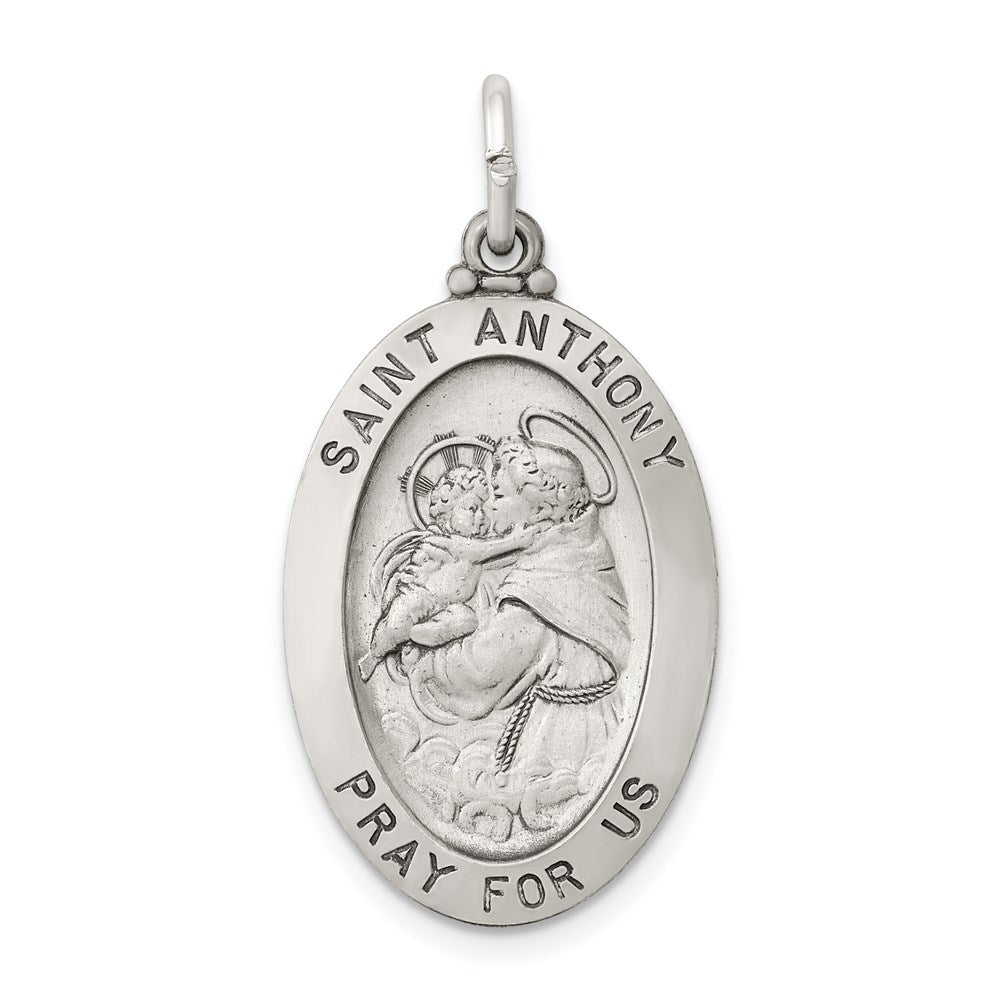 Sterling Silver Antiqued Saint Anthony Medal