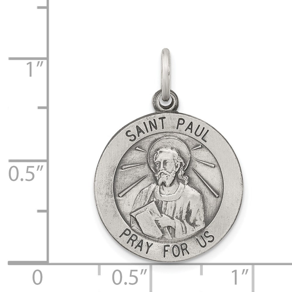 Sterling Silver Antiqued Saint Paul Medal