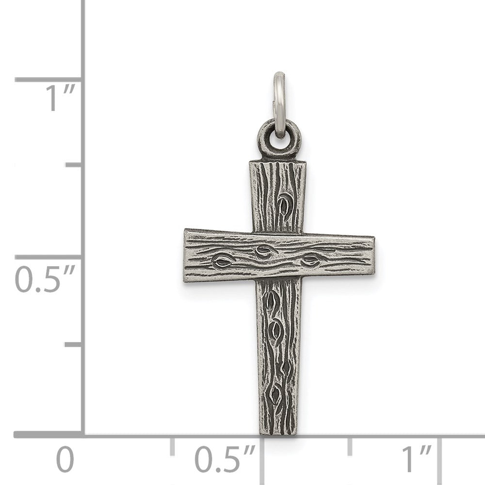Sterling Silver Antiqued Cross Charm