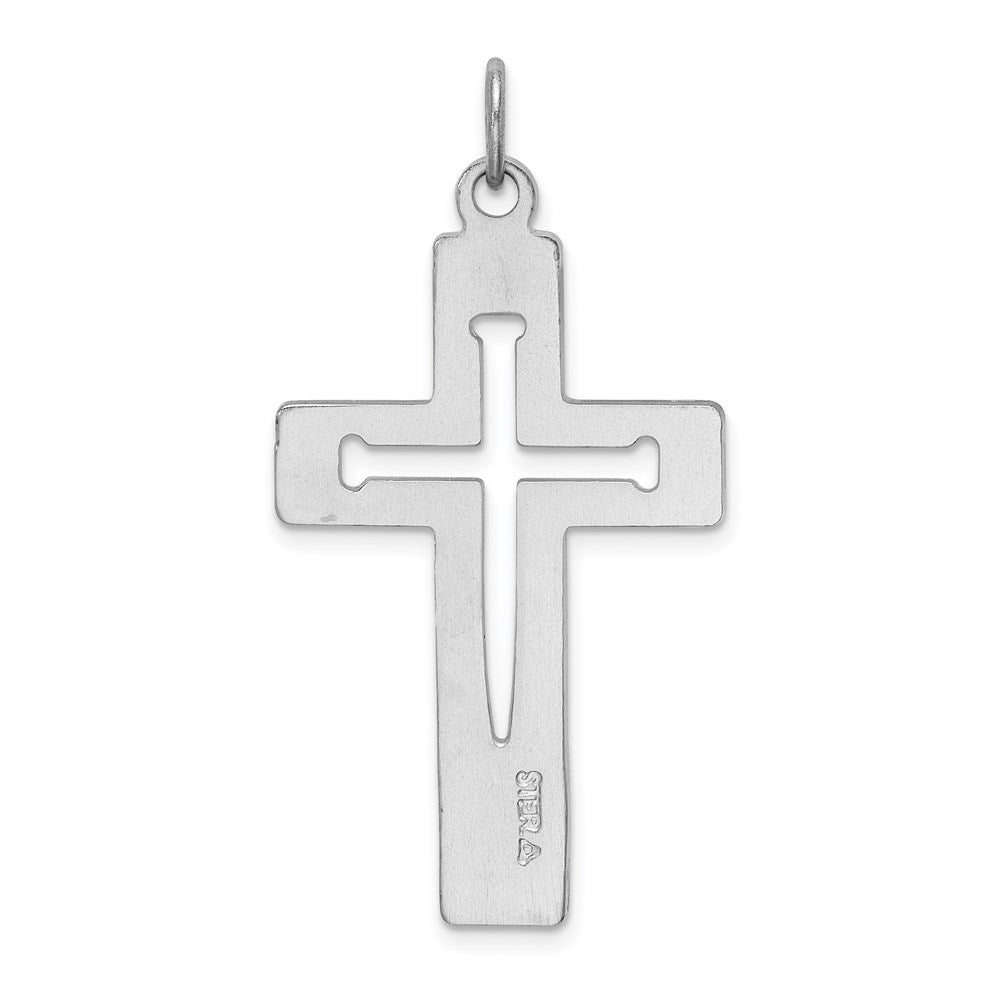 Sterling Silver Rhodium-plated Latin Cross Pendant
