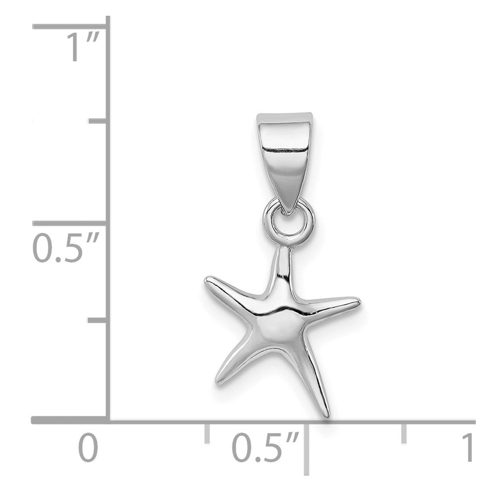 Sterling Silver Rhodium-platedStarfish Pendant