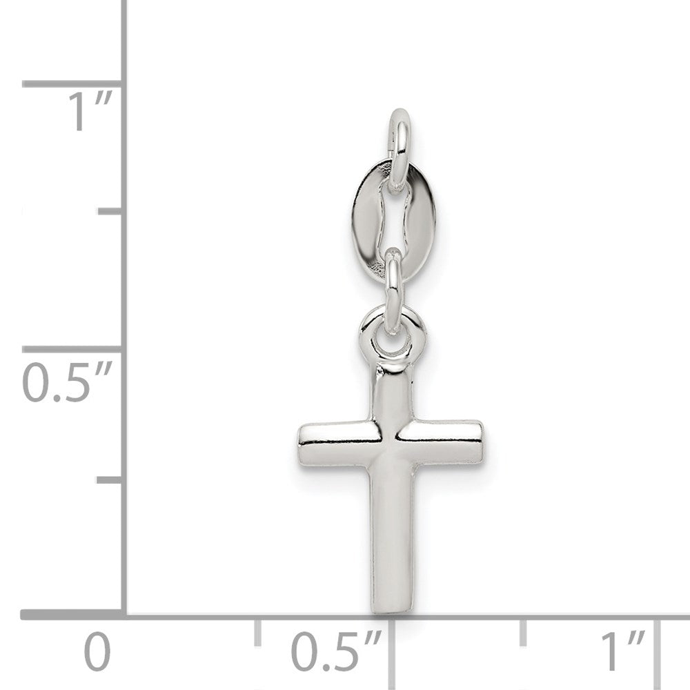 Sterling Silver Polished Cross Charm