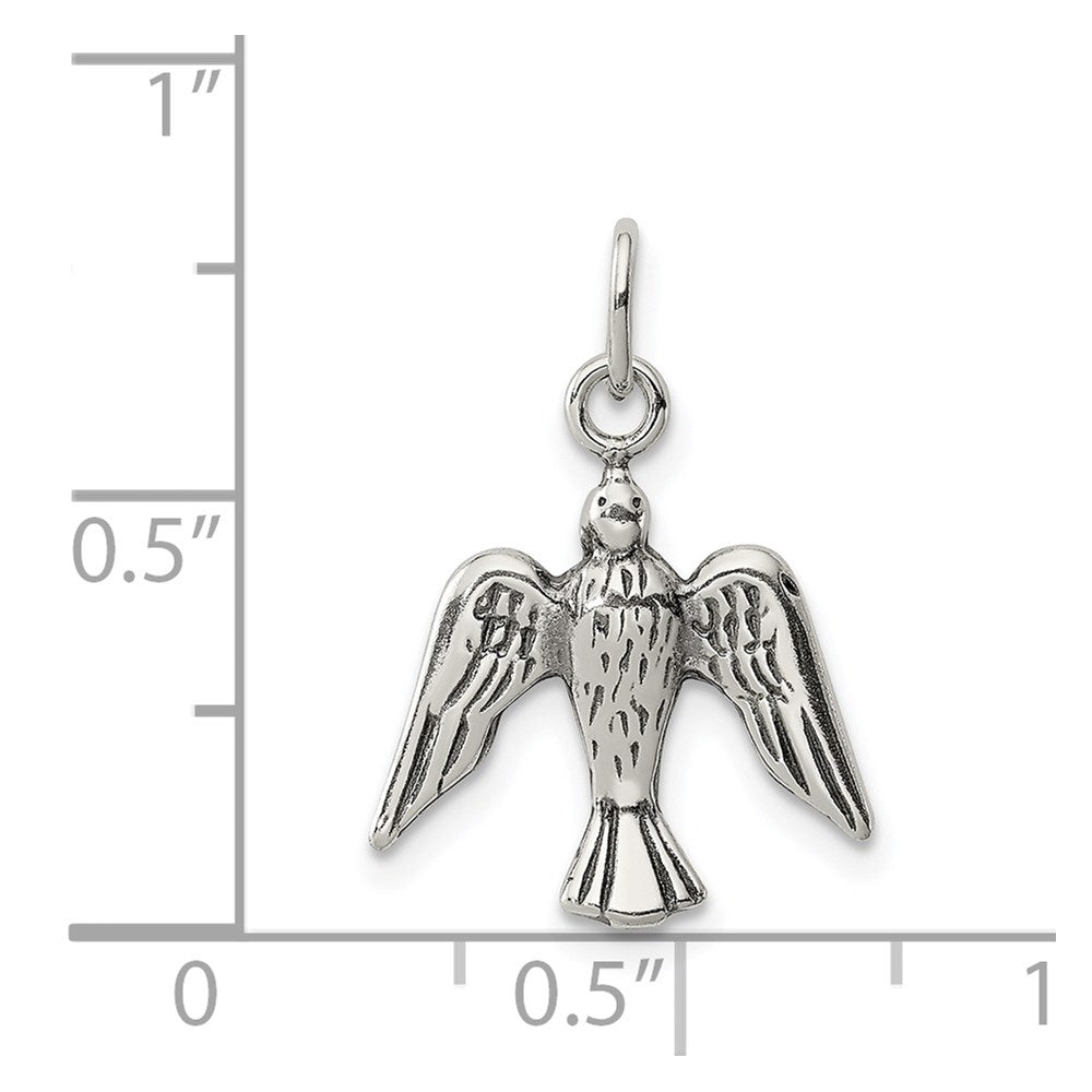 Sterling Silver Antiqued Dove Charm