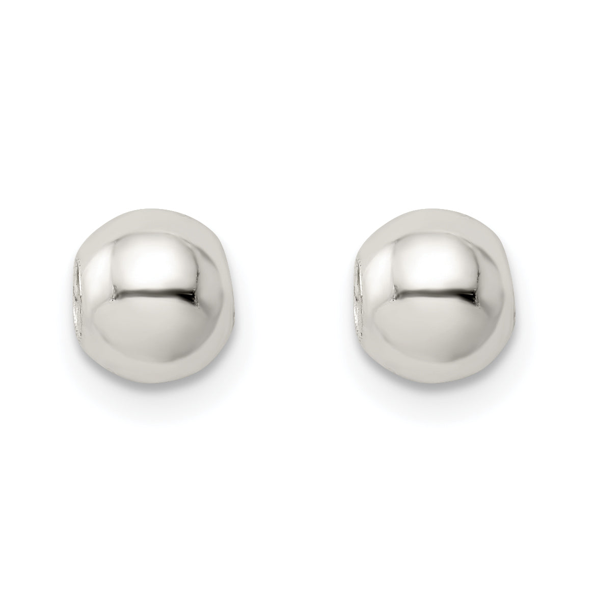 Sterling Silver Polished Two Piece Bead Set Size: 6MM X 5.6MM