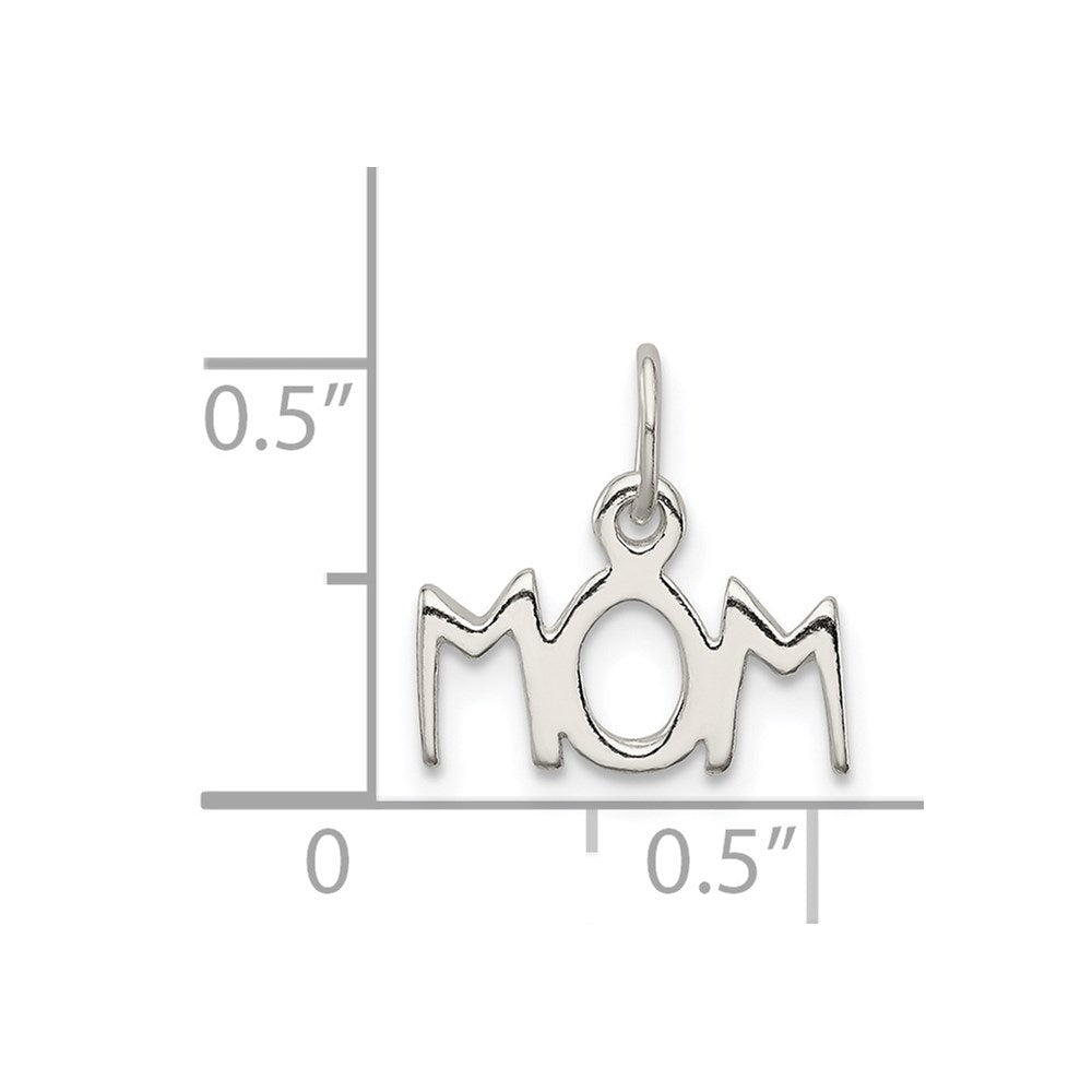 Sterling Silver Polished Mom Charm