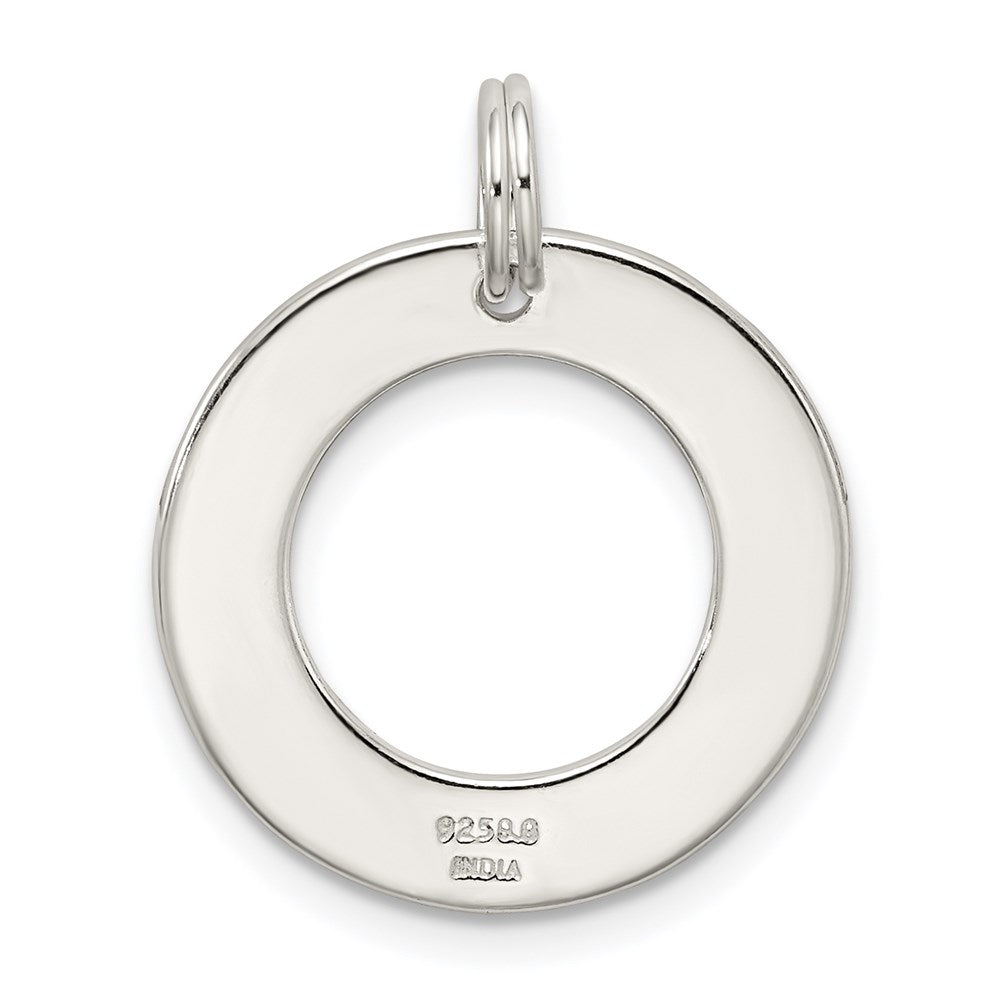 Sterling Silver Polished Enameled Follow Your Dreams Circle Charm