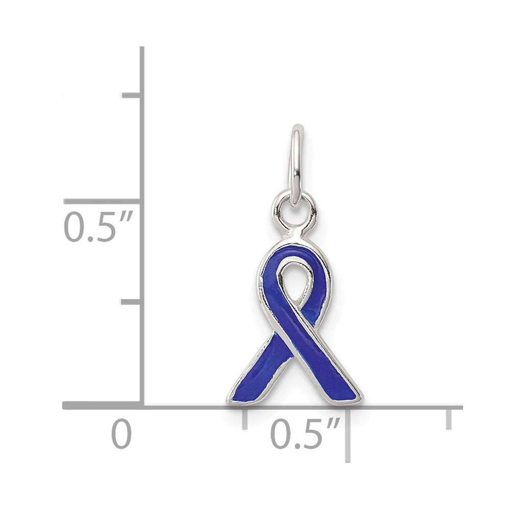 Sterling Silver Blue Enameled Awareness Charm