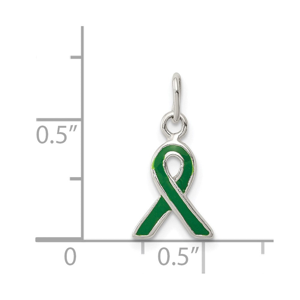 Sterling Silver Green Enameled Awareness Charm