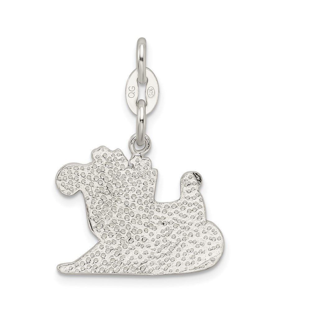Sterling Silver Enameled Santa's Sled Charm