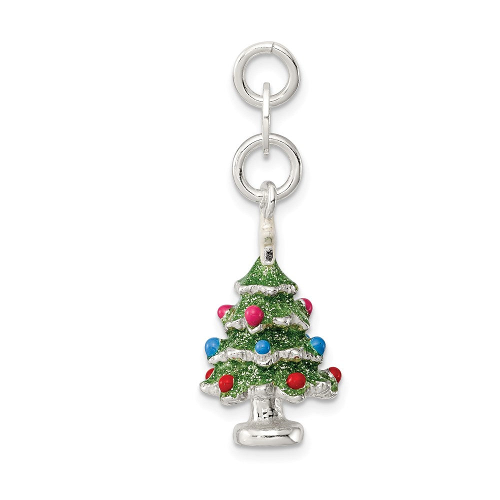 Sterling Silver Enameled Christmas Tree Charm