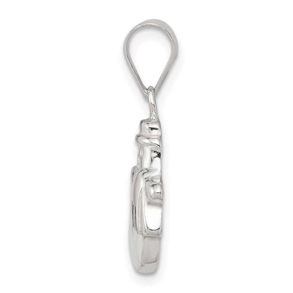 Sterling Silver Enameled Snowman Charm