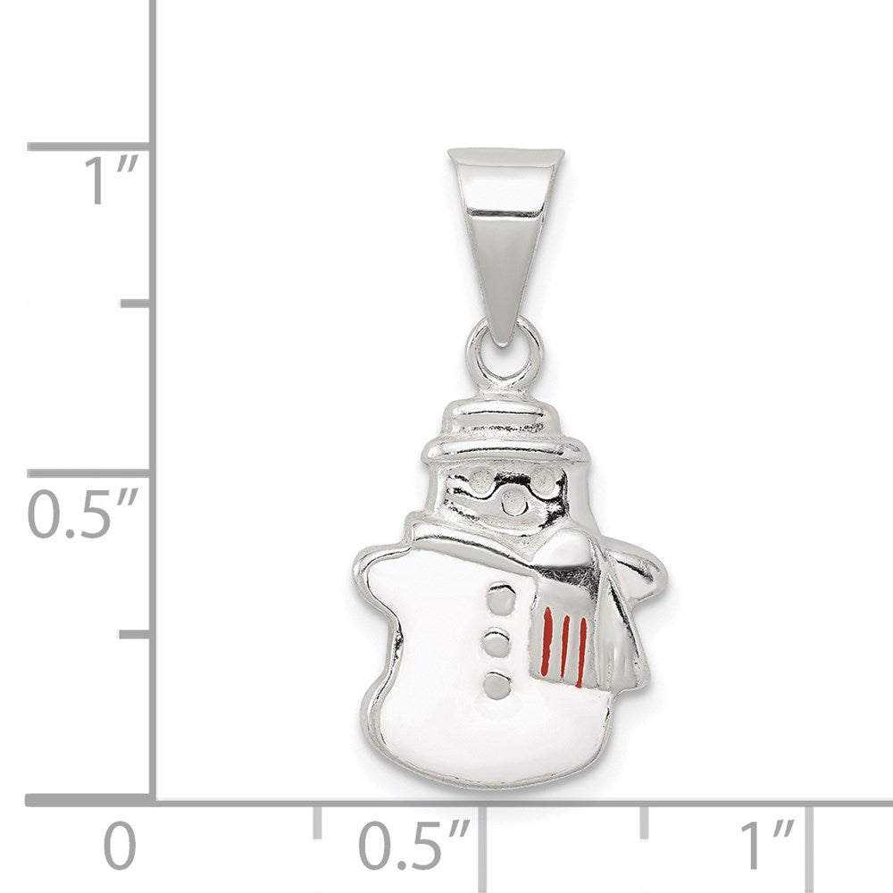 Sterling Silver Enameled Snowman Charm