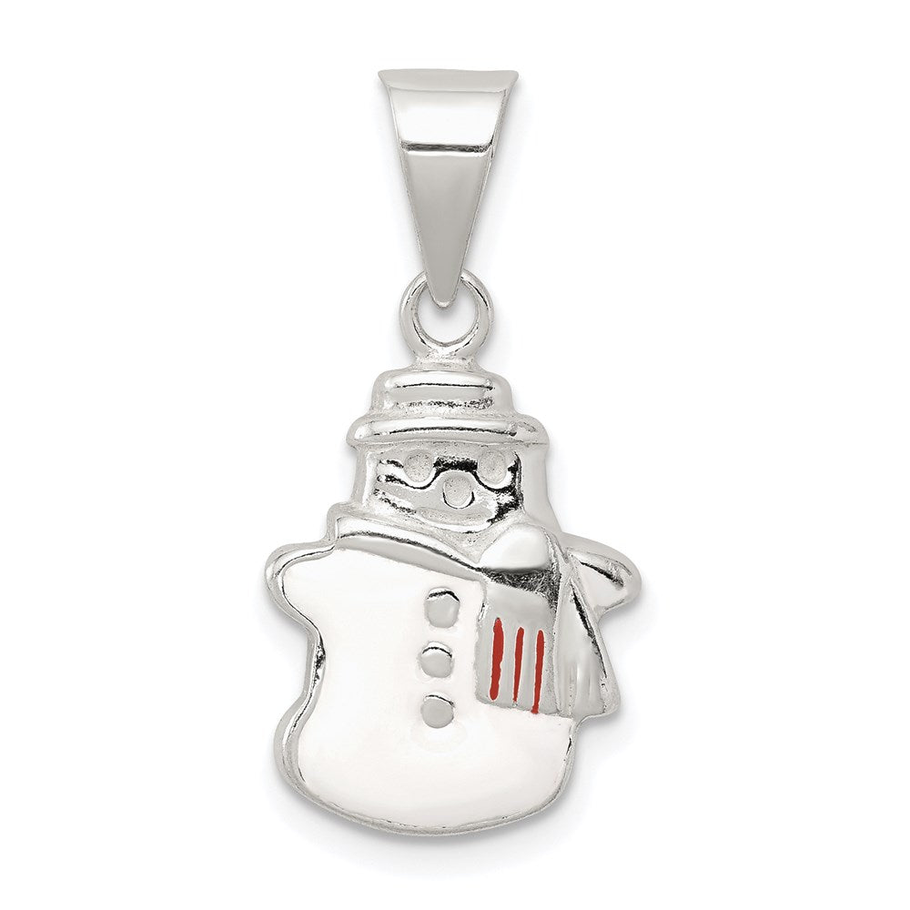 Sterling Silver Enameled Snowman Charm