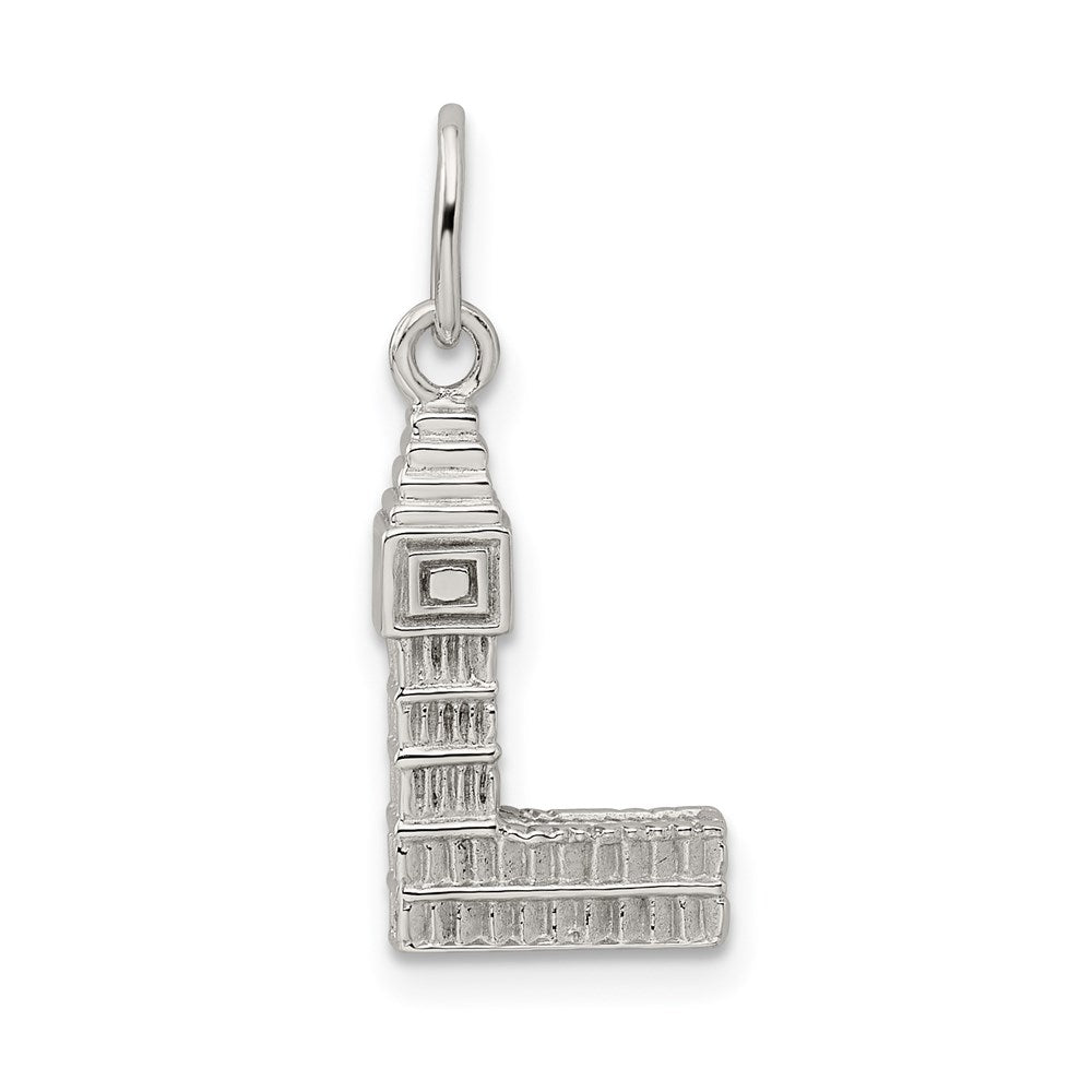 Sterling Silver Rhodium-plated Big Ben Charm
