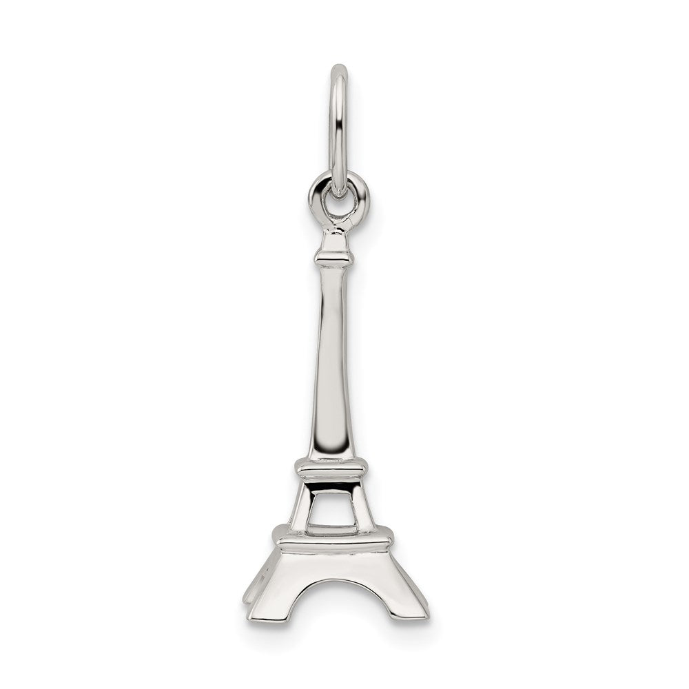 Sterling Silver Rhodium-plated Eiffel Tower Charm