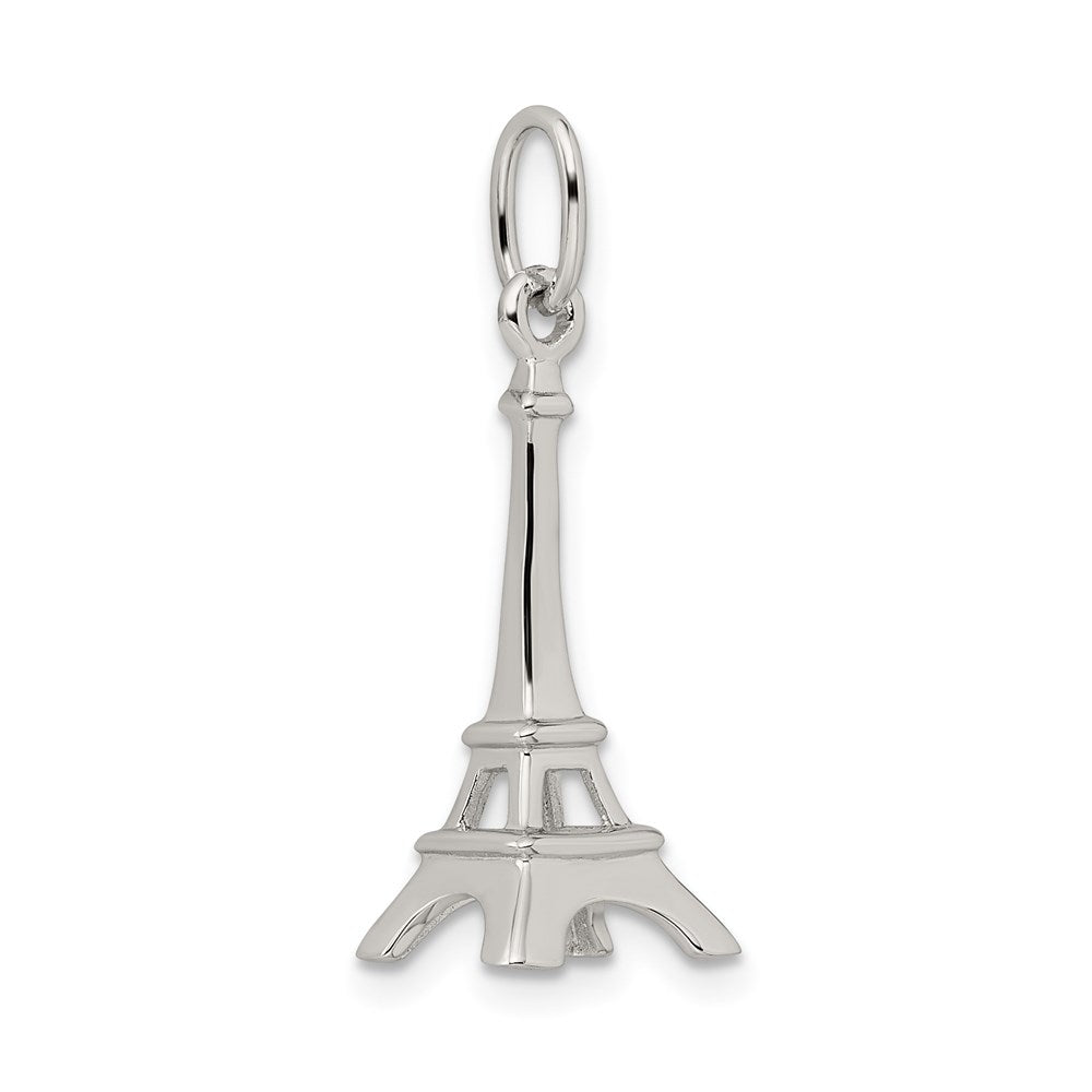 Sterling Silver Rhodium-plated Eiffel Tower Charm