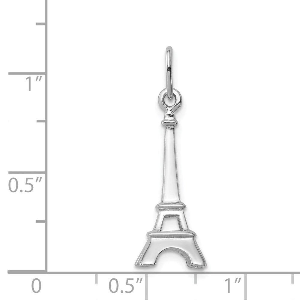 Sterling Silver Rhodium-plated Eiffel Tower Charm