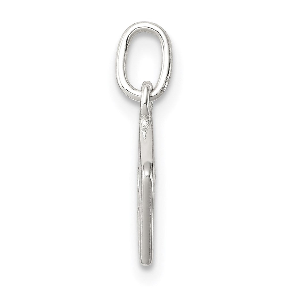 Sterling Silver Enameled Ace Of Spades Card Charm