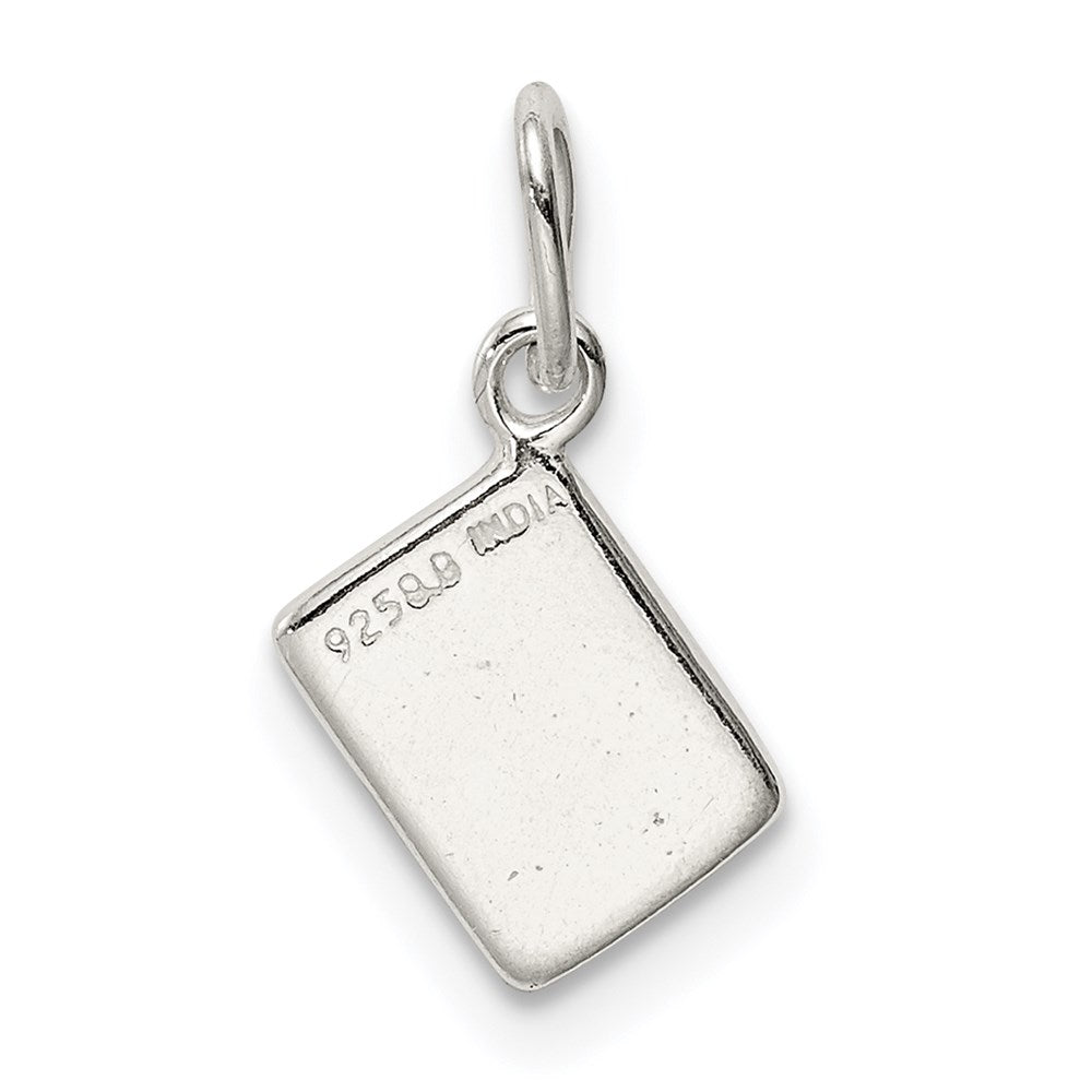 Sterling Silver Enameled Ace Of Spades Card Charm
