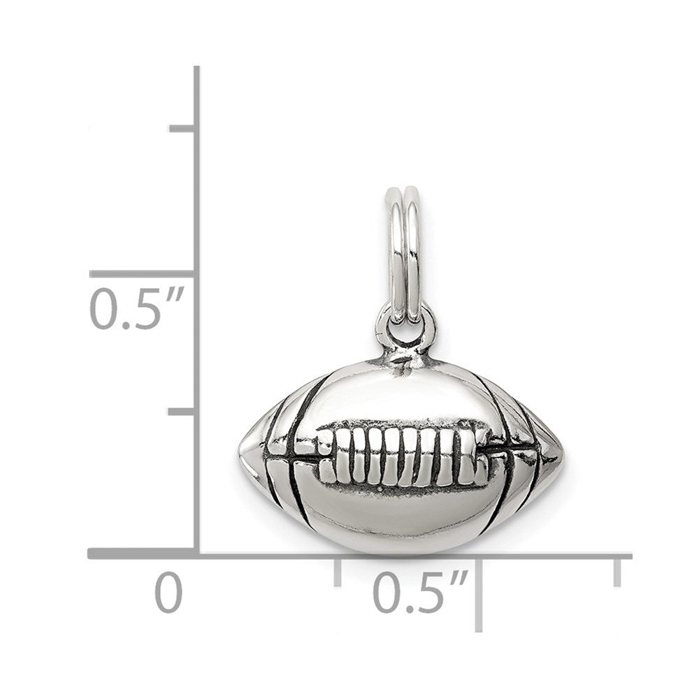 Sterling Silver Antiqued Football Charm