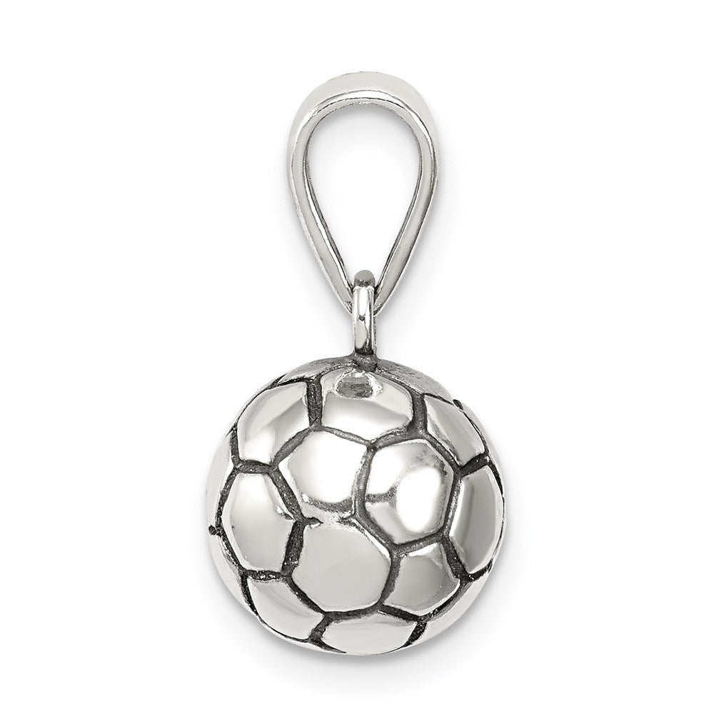 Sterling Silver Antiqued Soccer Ball Pendant