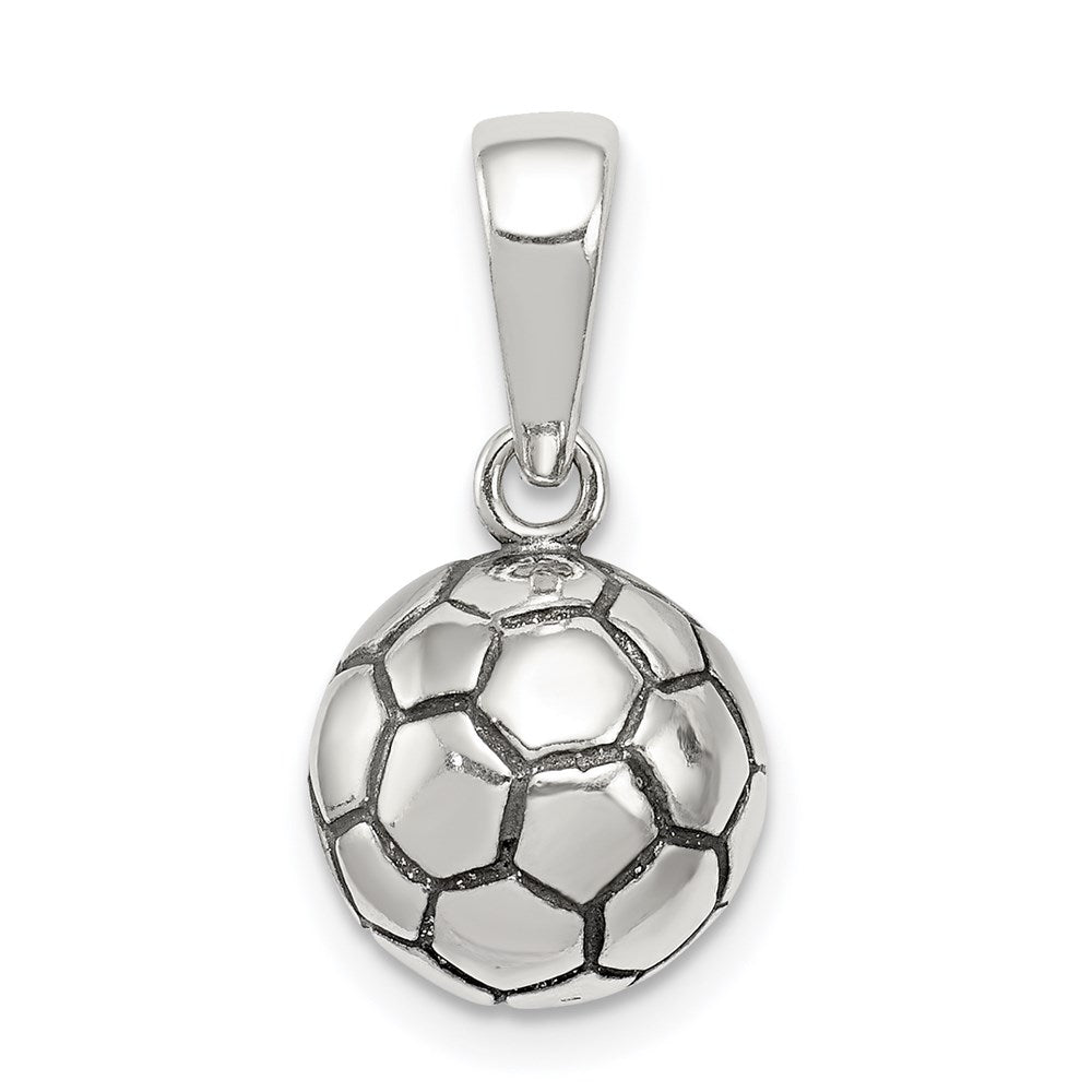 Sterling Silver Antiqued Soccer Ball Pendant