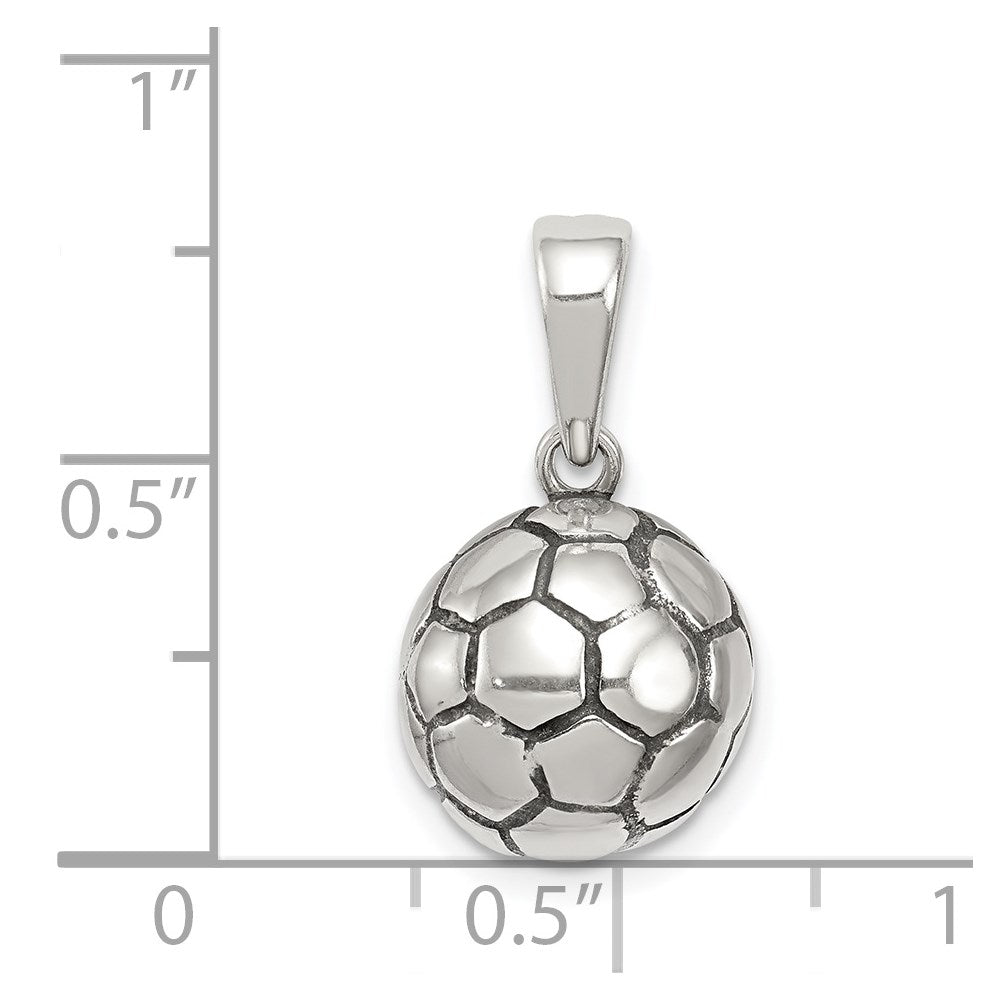 Sterling Silver Antiqued Soccer Ball Pendant