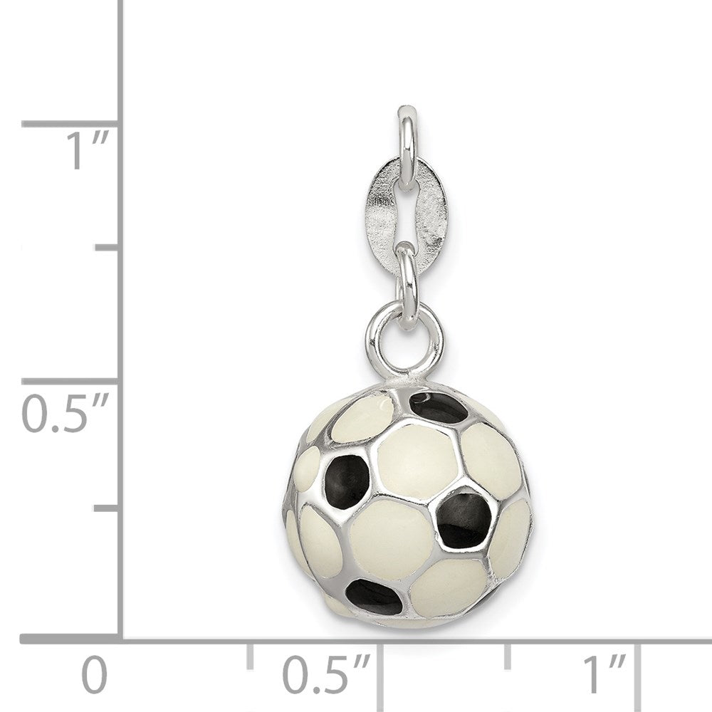 Sterling Silver Enameled Soccer Ball Charm