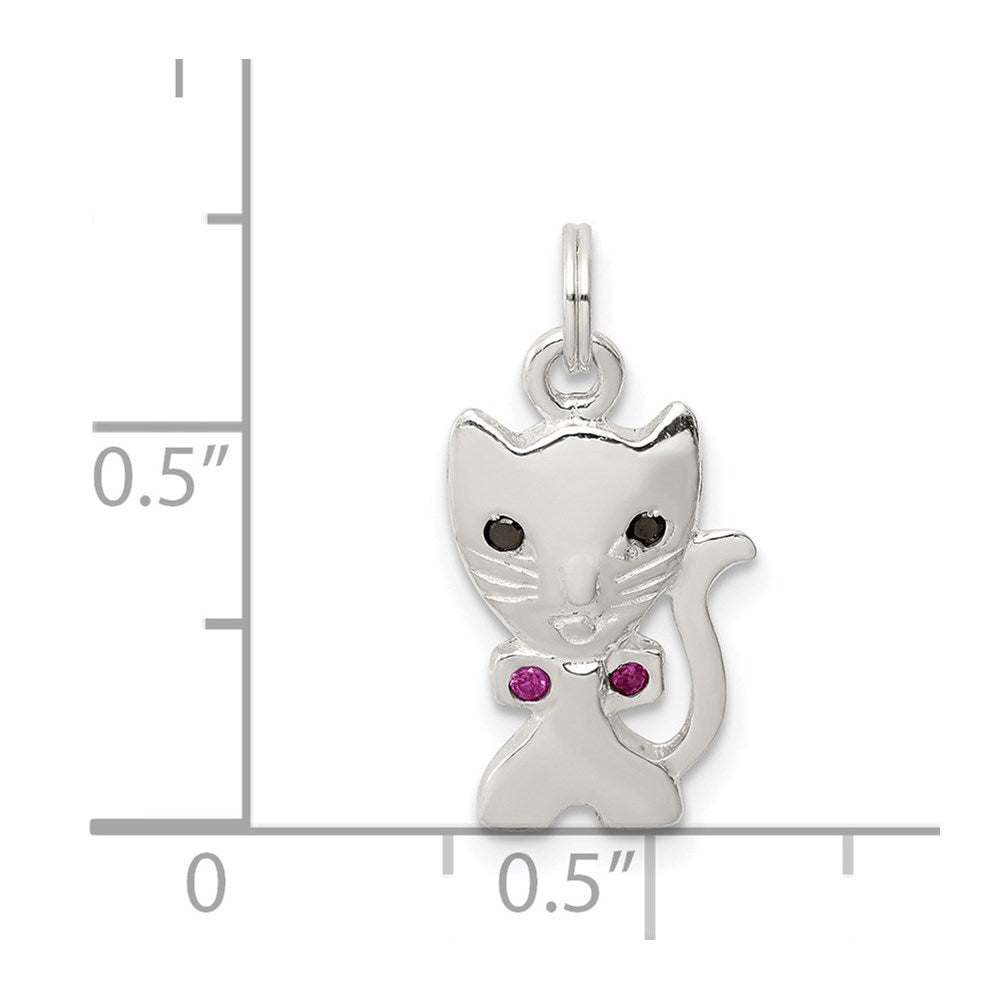 Sterling Silver Enameled Cat Charm