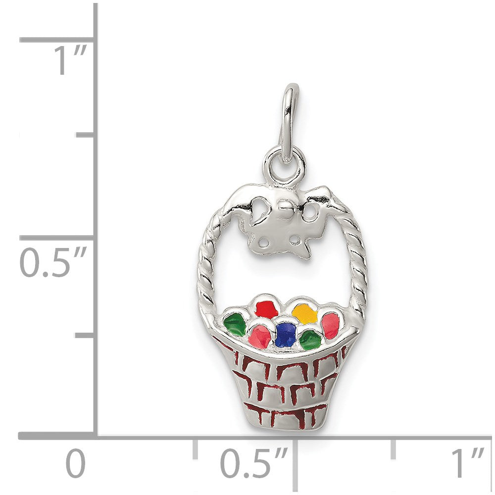 Sterling Silver Enameled Easter Basket