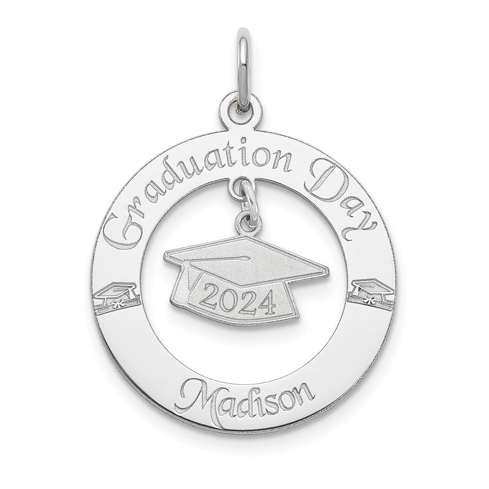 SS/Rhodium-plated Personalized Graduation Charm