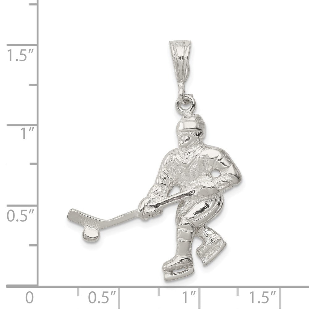 Sterling Silver Hockey Player Charm