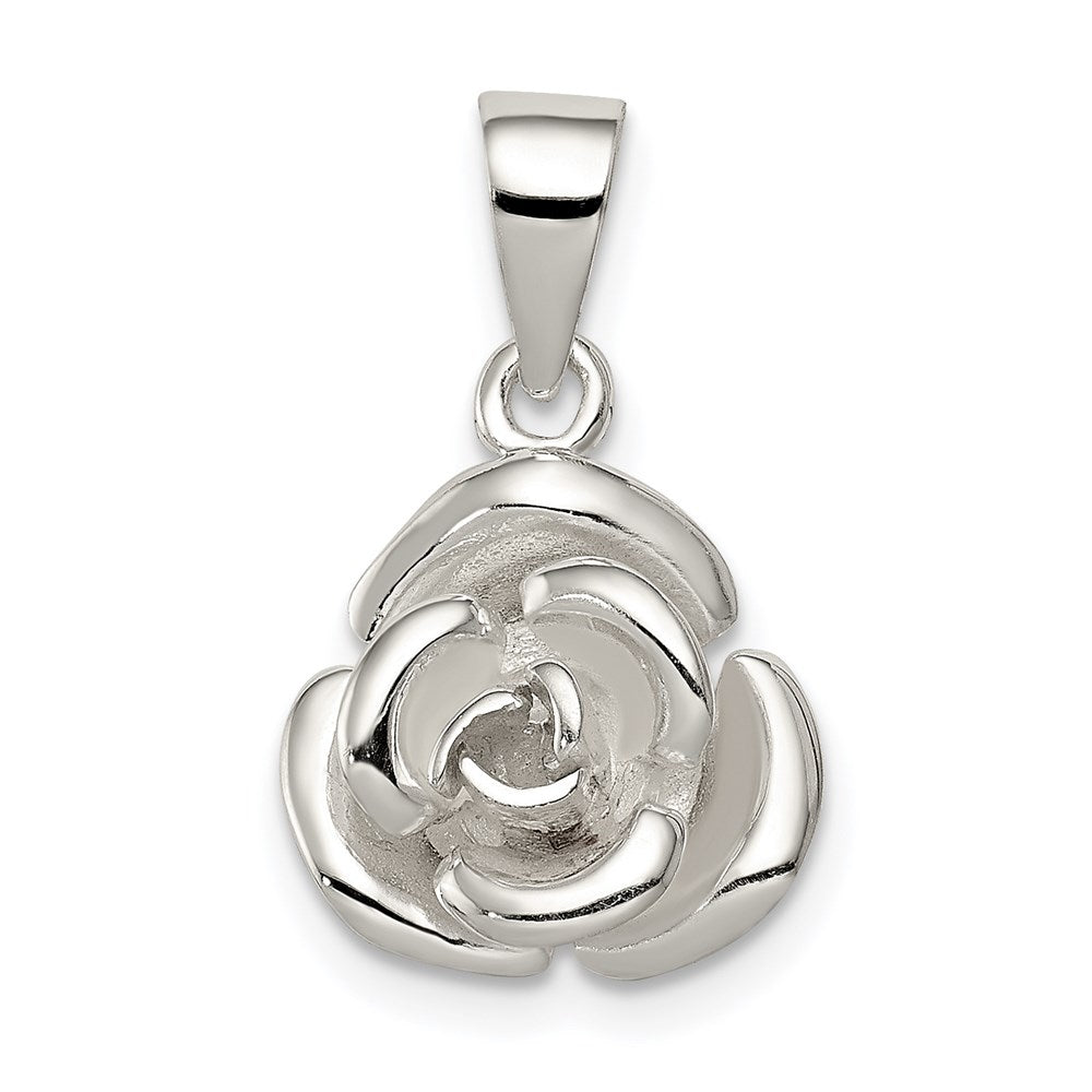 Sterling Silver Rose Pendant