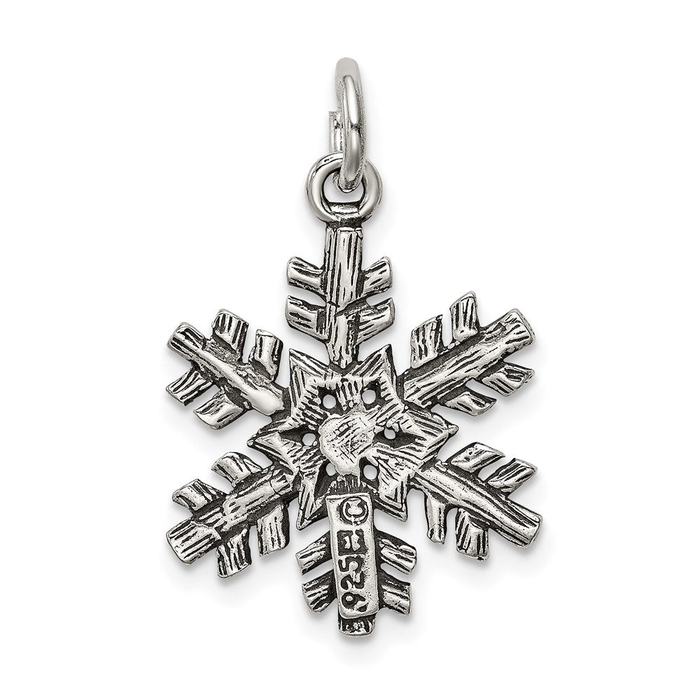 Sterling Silver Antiqued Snow Flake Charm