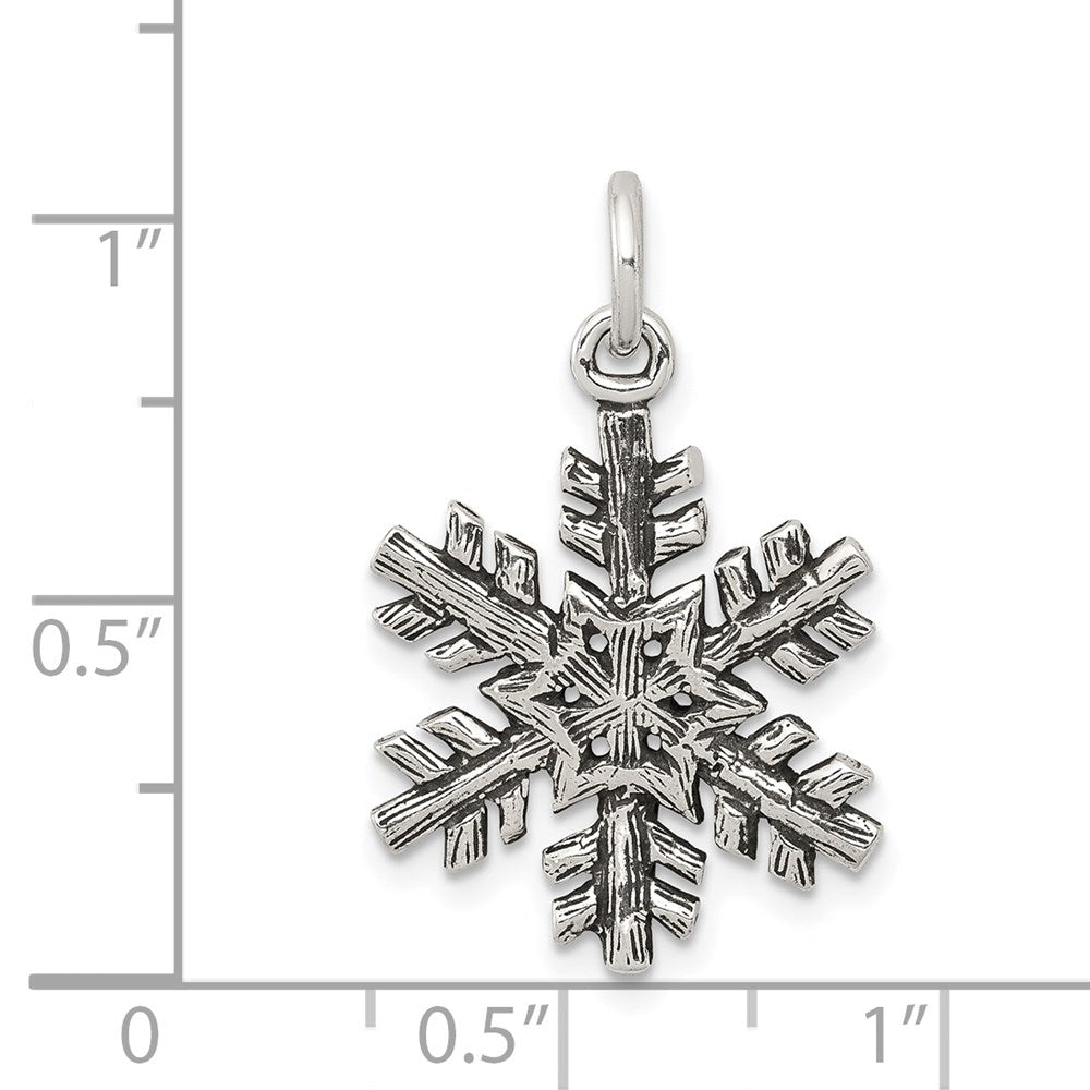Sterling Silver Antiqued Snow Flake Charm