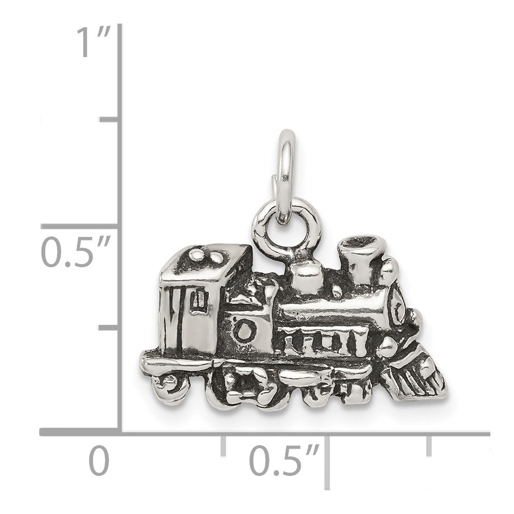 Sterling Silver Antiqued Train Charm