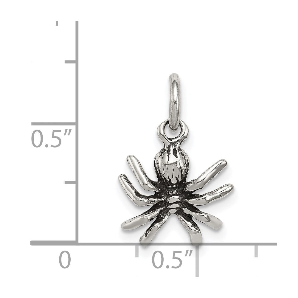 Sterling Silver Antiqued Spider Charm