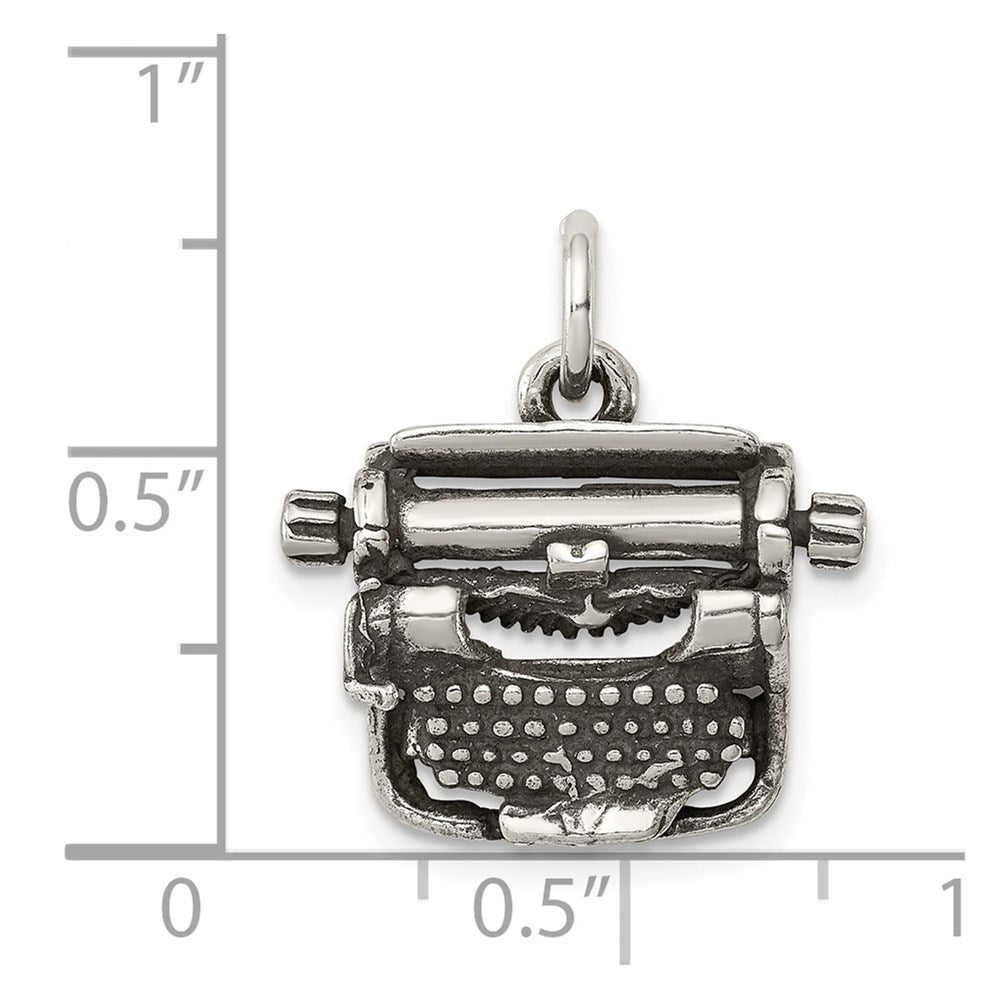 Sterling Silver Antiqued Typewriter Charm