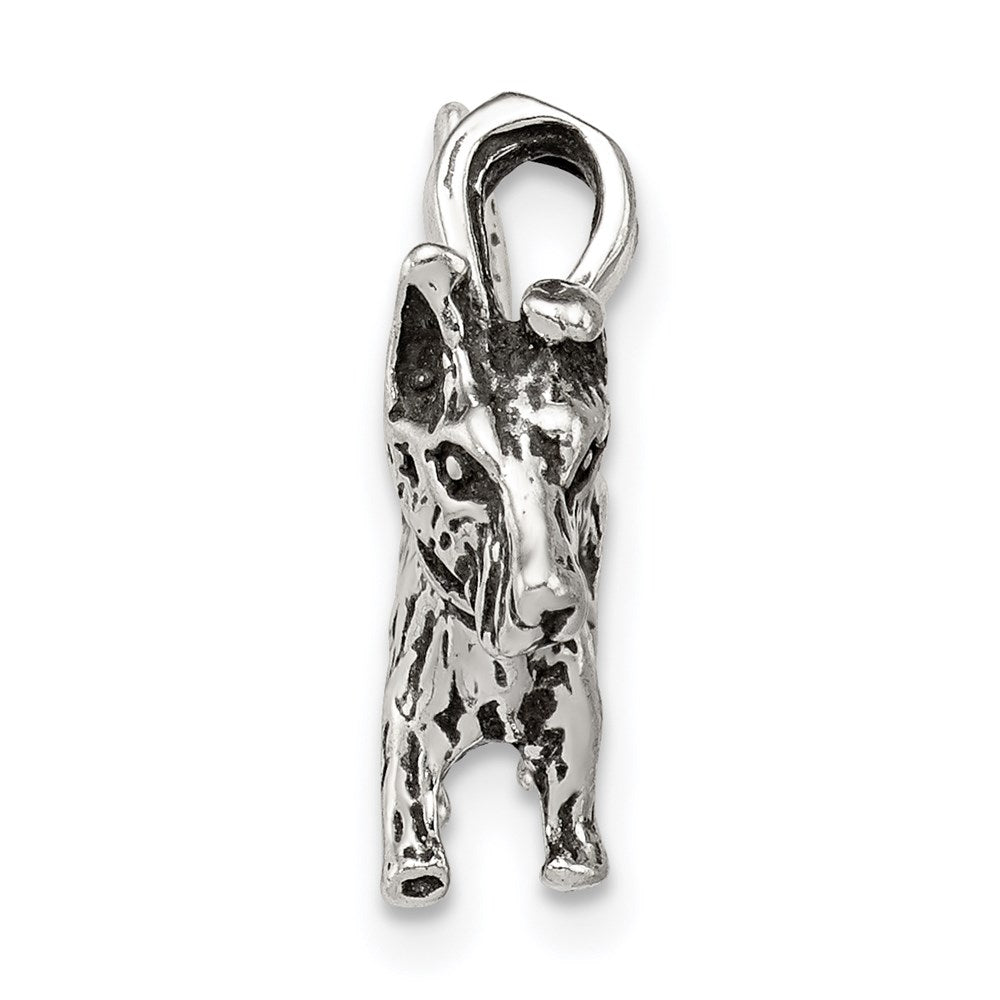 Sterling Silver Antiqued Dog Charm