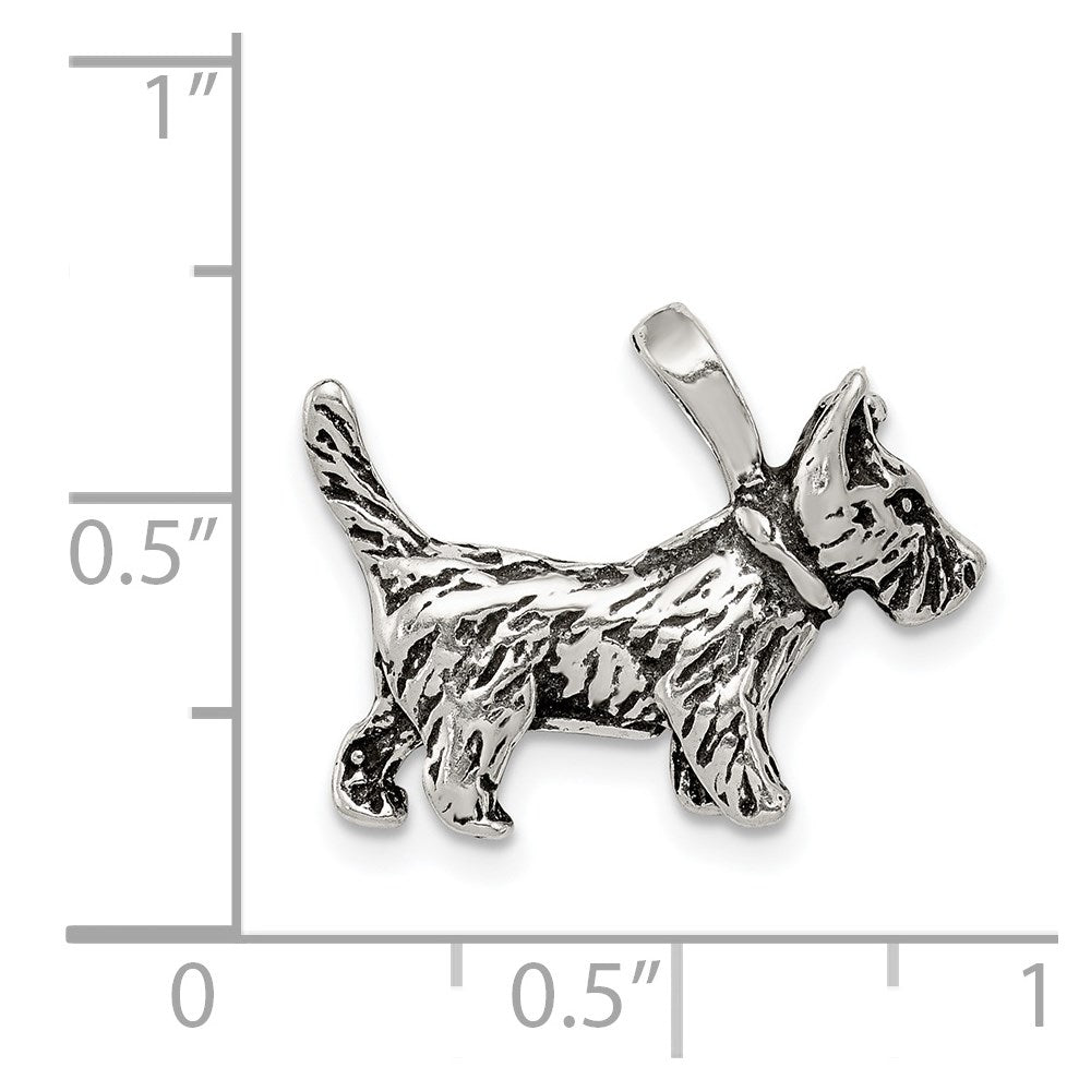 Sterling Silver Antiqued Dog Charm