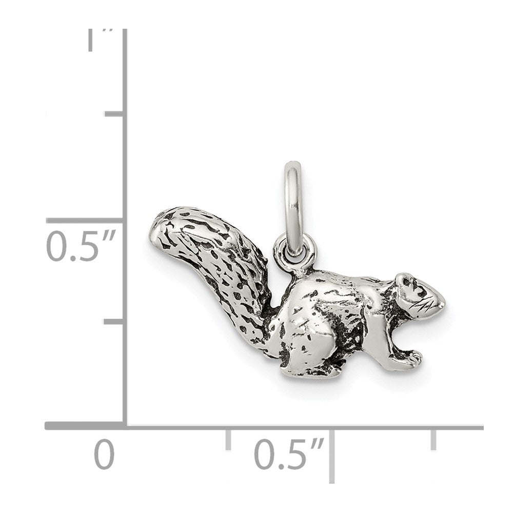 Sterling Silver Antiqued Squirrel Charm