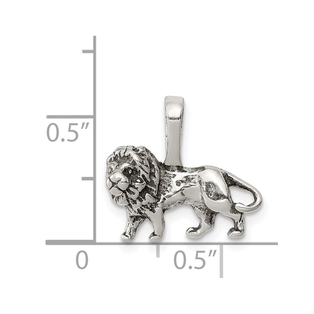 Sterling Silver Antiqued Lion Charm
